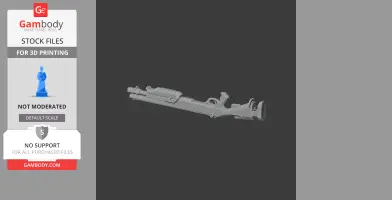 Futuristic rifle-style cosplay prop model, suitable for 3D printing.