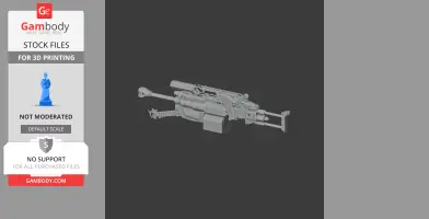 A detailed 3D model of a Cyberpunk-style weapon designed for 3D printing.