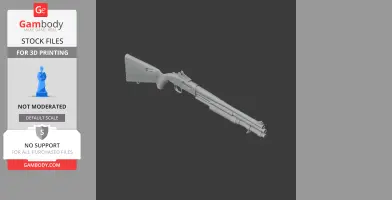 3D model of a Mossberg 590A1 shotgun, designed for cosplay, shown in STL format for 3D printing.