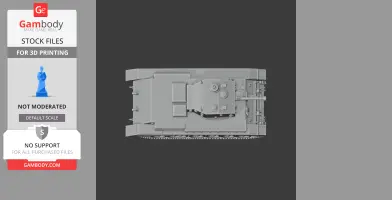 Top view of a detailed 3D model of a Cromwell tank, intended for 3D printing.
