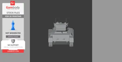 3D model of a Cromwell tank front view, designed for 3D printing.