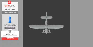 3D model of an Andreasson BA-4B biplane viewed from above, showing wings and structure.
