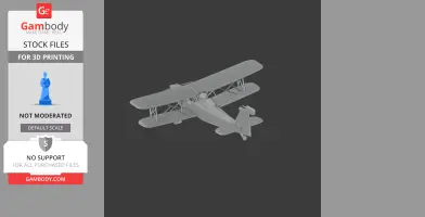 3D model of a biplane, Andreasson BA-4B, designed for 3D printing.