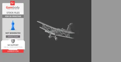 3D model of a biplane, Andreasson BA-4B, designed for 3D printing.