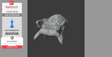 3D model of a Scutellosaurus skull, showcasing detailed cranial structure for printing.