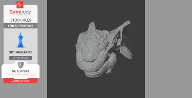 Detailed 3D model of a Scutellosaurus skull, showcasing textured bony plates.