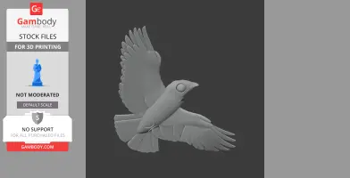 Azure dollarbird - Prehistoric Animal STL
