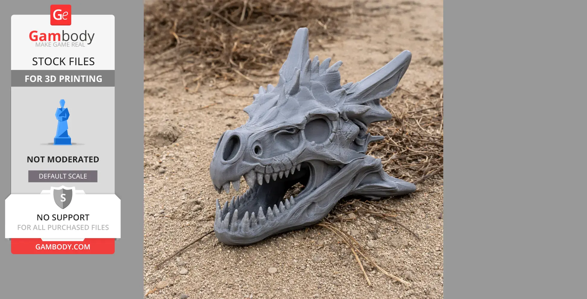 Shamosaurus Skull - Skull Replica STL