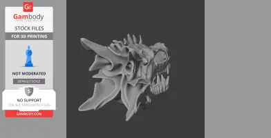 Shamosaurus Skull - Skull Replica STL