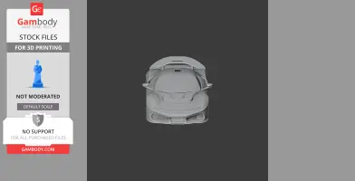 Top view of a detailed 3D model of a sports car for printing.