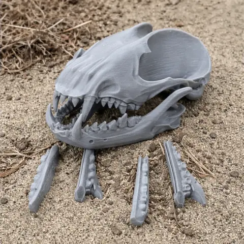 Short-eared Dog Skull - Skull Replica STL