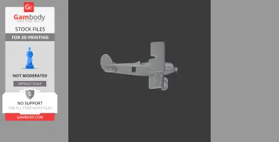 Rendered 3D model of a vintage Avia BH-21 airplane for 3D printing.