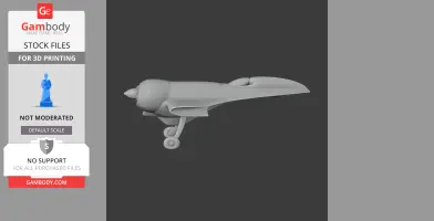 3D model of a streamlined airplane with landing gear, designed for 3D printing.