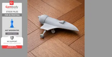 A 3D-printed model of a small aircraft, the Aviatika-900 Acrobat, on a wooden floor.