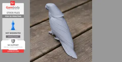 Azure-rumped parrot - Prehistoric Animal STL