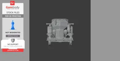 Front view of a 3D-printed model of D-8 armored car with intricate detailing.