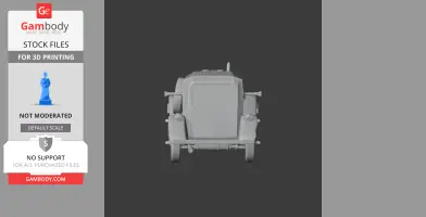 Rear view of a detailed D-8 armored car 3D model for printing, showcasing its wheels and back design.