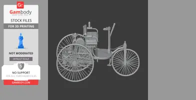 3D model of the Benz Patent-Motorwagen, early automobile design, suitable for 3D printing.