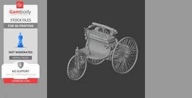 A 3D model of the Benz Patent-Motorwagen, an early automobile, designed for 3D printing.