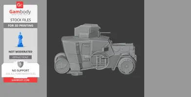 3D model of a Daimler DZVR 21 tank with detailed wheels and turret for 3D printing.