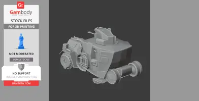 3D model of a Daimler DZVR 21 tank with detailed armor and turret, designed for 3D printing.