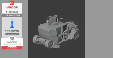 3D model of a Daimler DZVR 21 tank with detailed armor and turret for 3D printing.