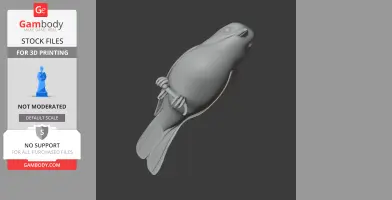 A 3D model of a Bachman's warbler, a small bird, designed for 3D printing with detailed wings and feet.