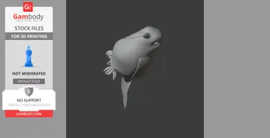 A 3D model of a small, rounded prehistoric bird with detailed wings and tail for printing.