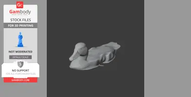 A 3D model of a duck, likely Baer's pochard, designed for 3D printing.