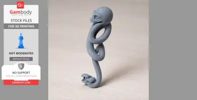 A 3D model of a serpent coiled around a skull, inspired by the Death Eater symbol.