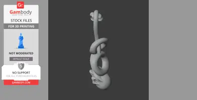Abstract 3D shape with loops and entwined curves in gray, on a dark background.
