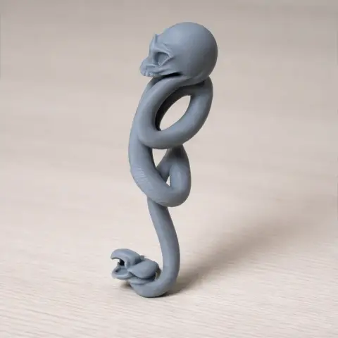 3D printed Death Eater design with a skull and serpent shape from Harry Potter.
