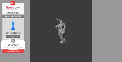 A 3D deer figure with antlers, wearing a space suit, designed for 3D printing.