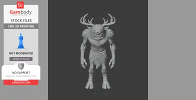 3D model of a horned, cyclopean creature with fur and humanoid features, from Terraria.