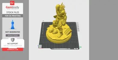 A detailed figure of a post-apocalyptic warrior with spikes on the back, holding a weapon, standing on a base.