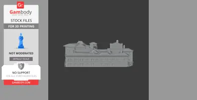Detailed 3D model of Aske Hall architecture for printing, featuring a complex roofline and windows.