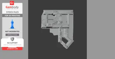 Top view of a detailed architectural 3D model of Aske Hall with multiple roof sections.