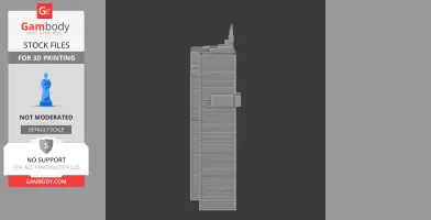 A detailed 3D model of the Autograph Tower with tiered architecture for 3D printing.