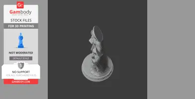 A detailed 3D model of a cloaked figure on a decorative circular base, suitable for printing.