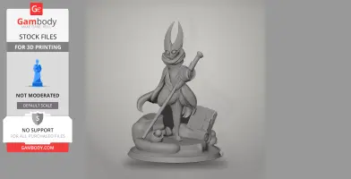 Detailed character figure with a staff in cloak and mask, standing on a decorated base.