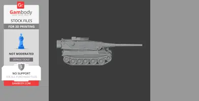 3D model of an AMX M4 54 tank, side view, detailed design for 3D printing.