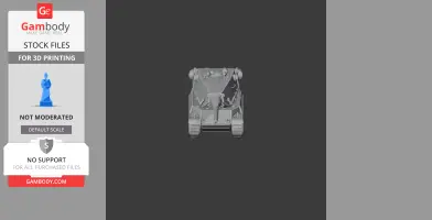 3D model of an AMX M4 54 tank, frontal view, designed for 3D printing.