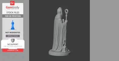 Saint Ansegisus - Devotional Statue - STL 3D Print