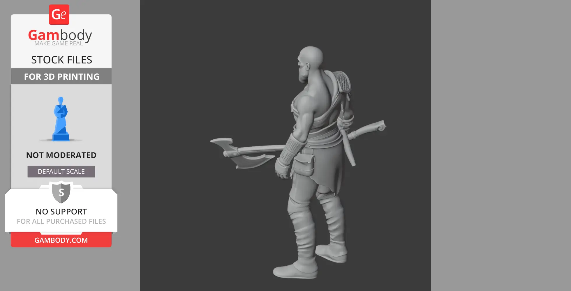 Kratos God of War Figurine - Character Figure STL