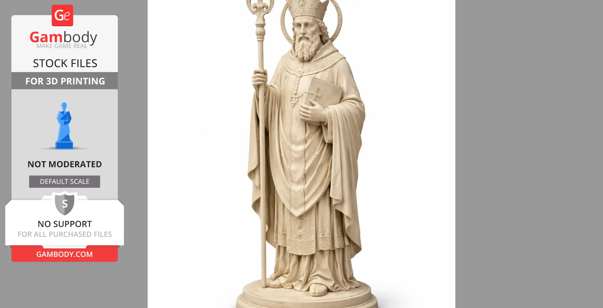 Saint Ansfried of Utrecht - Devotional Statue - STL 3D Print