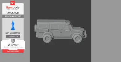 A detailed, side-view 3D model of an armored vehicle, designed for 3D printing.