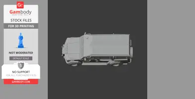 Top view of a detailed 3D model of a military truck for 3D printing.