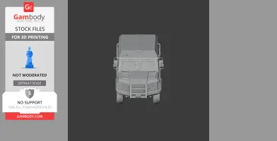 A frontal view of a detailed 3D tank model designed for 3D printing.