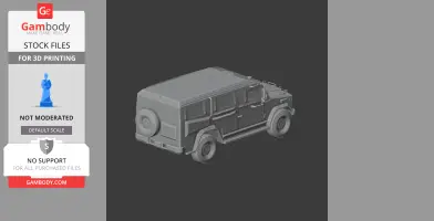 3D model of an armored vehicle with rugged tires and detailed exterior, ready for 3D printing.