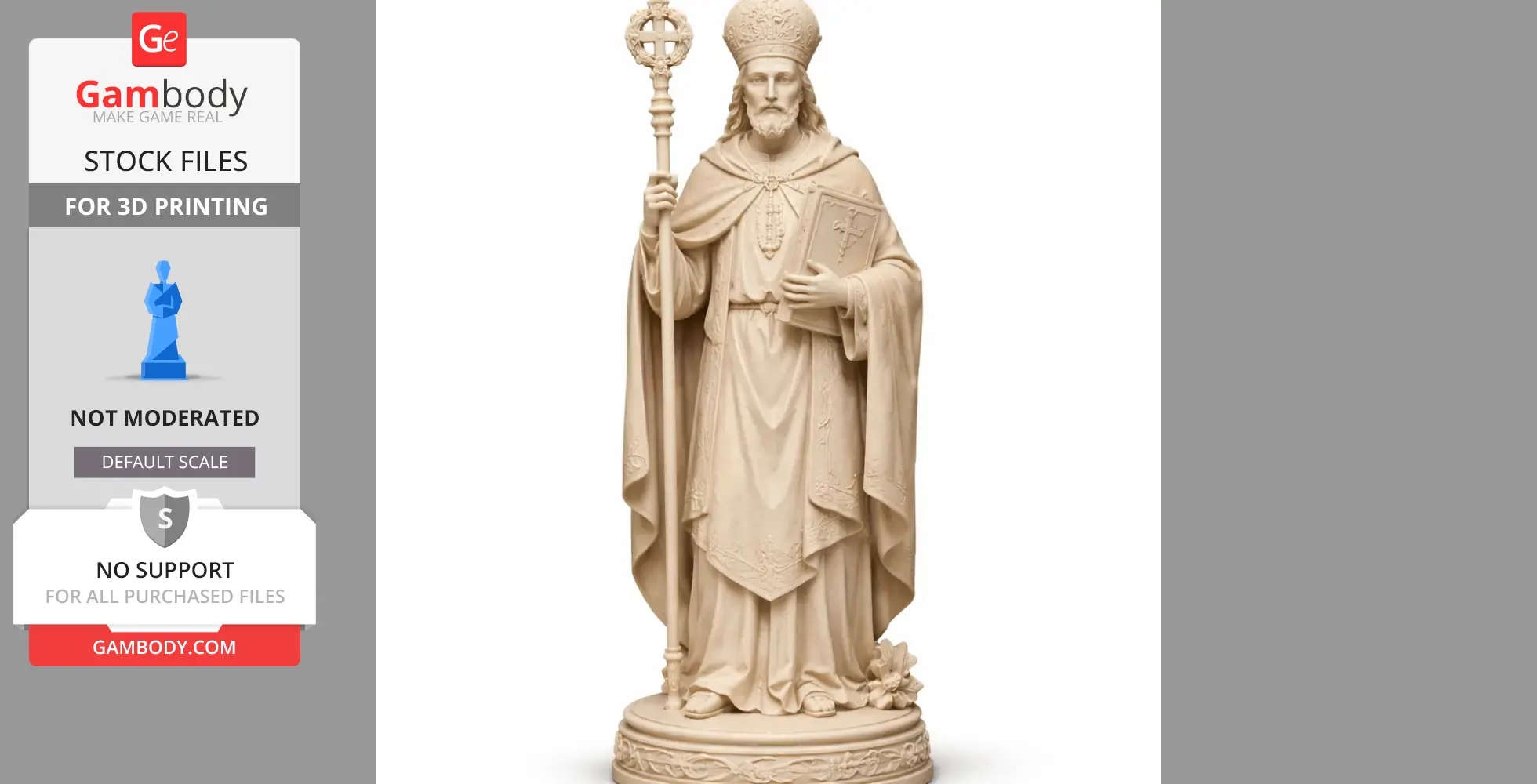 Saint Ansgar - Devotional Statue - STL 3D Print